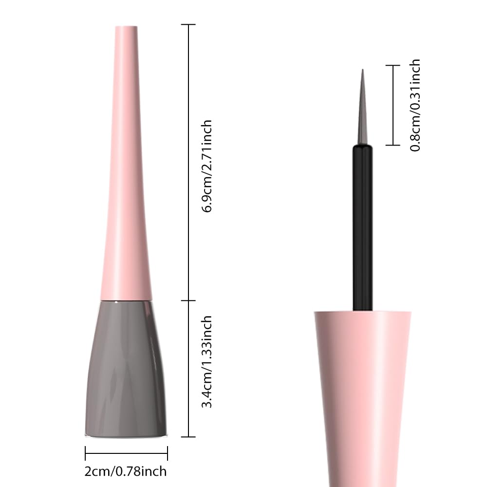 evpct 1Pcs Grey Liquid Eyeliner Makeup Waterproof Grey Eye Liners for Women, Eyes Wing Eyeliner Stamps Shapes Colored Eyeliner delineador de ojos a prueba de agua contra el agua blanco para ojos