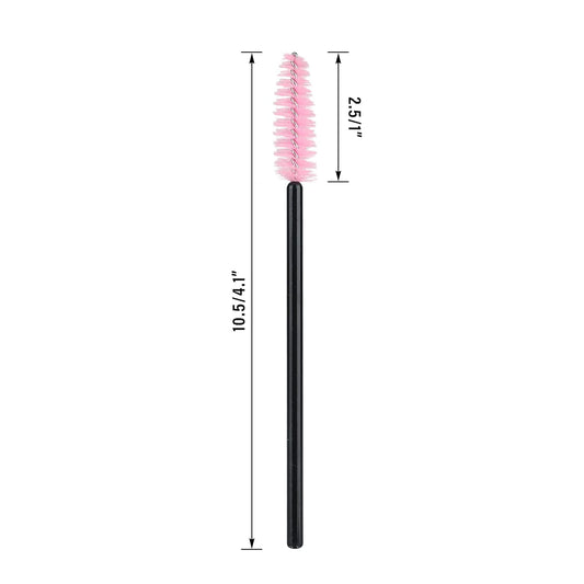 G2PLUS 100PCS Disposable Eyelash Brushes, Adjustable Mascara Wands Makeup Applicator, Lash Spoolies Brushes for Eyelash Extensions and Eyebrows (Pink)