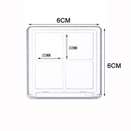 2PCS Empty Eyeshadow Palette 4 Grids Plastic Eye Make Up Container Palette Refillable Small Makeup Palette Lipstick Compact Containers Cosmetic Sample Storage Cases