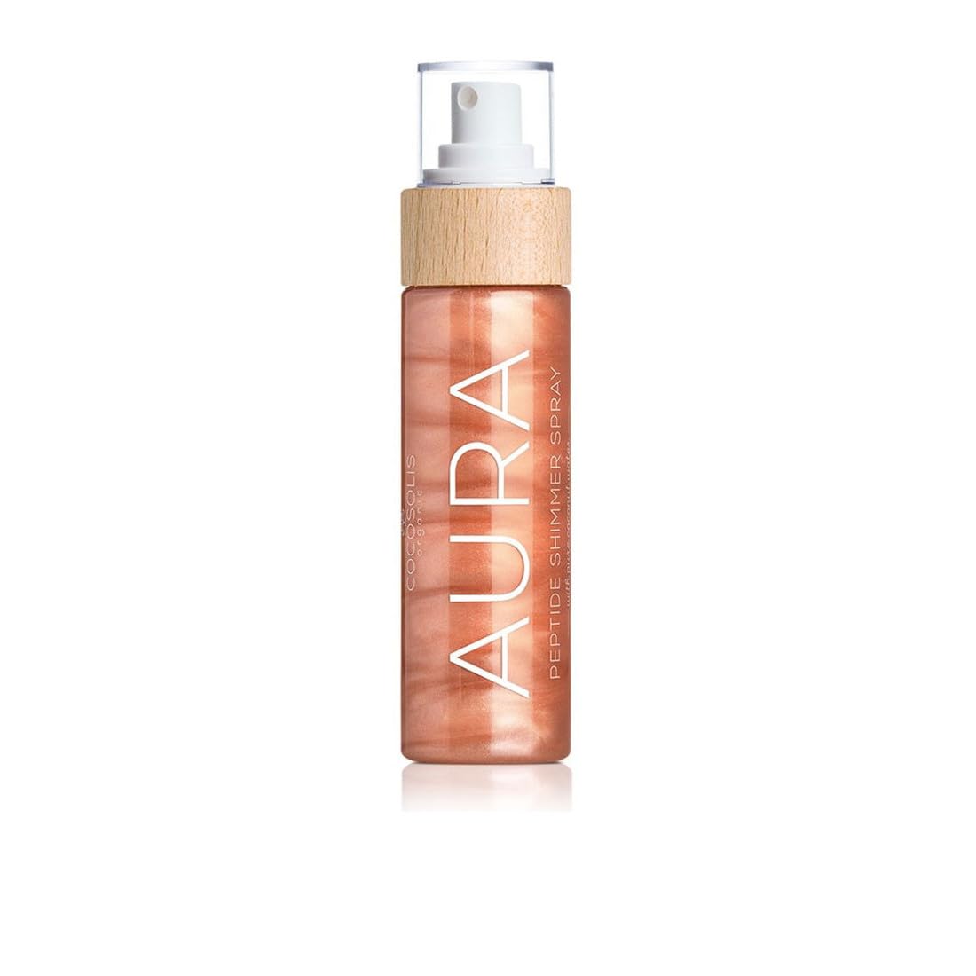 COCOSOLIS AURA Peptide Shimmer Spray - Natural glitter shimmer spray with peptides for face, body and hair