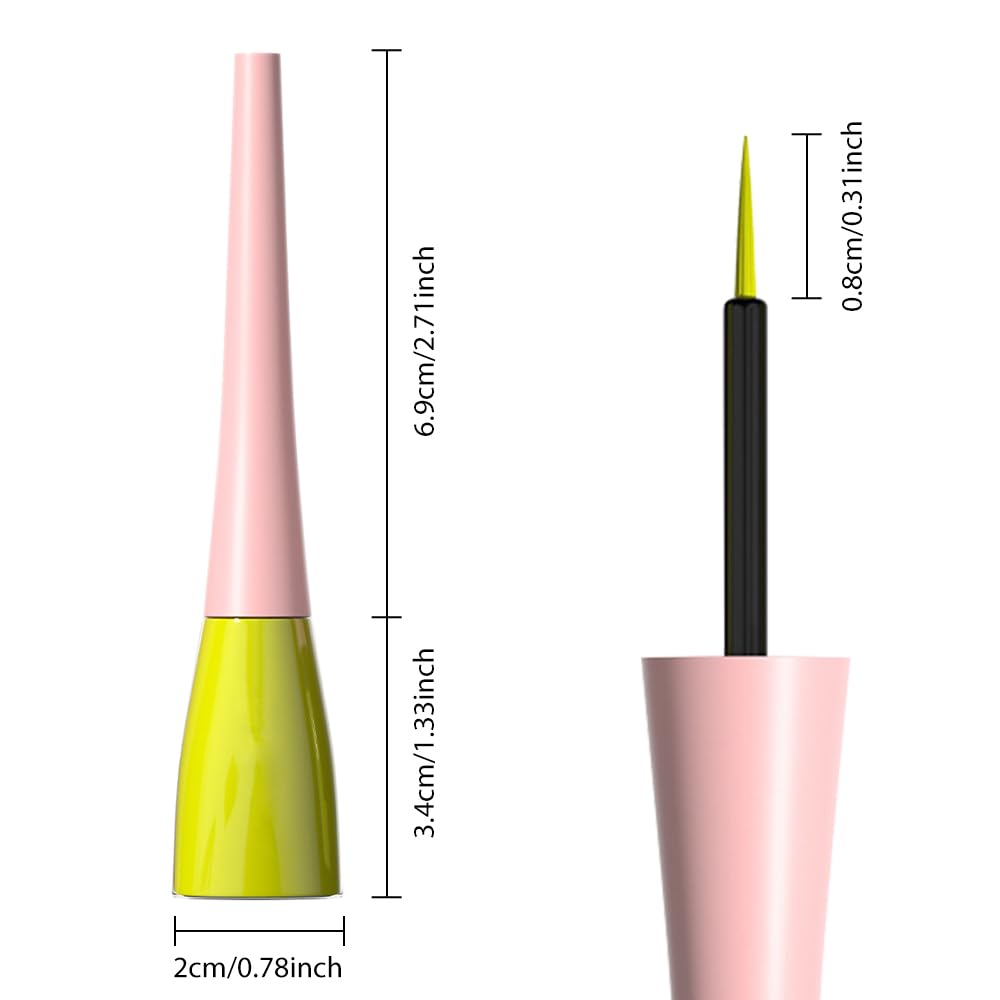 evpct 1Pcs Light Green Liquid Eyeliner Waterproof Light Green Eye Liners for Women, Eyes Wing Stamps Shapes Colored Eyeliner delineador de ojos a prueba de agua contra el agua blanco para ojos