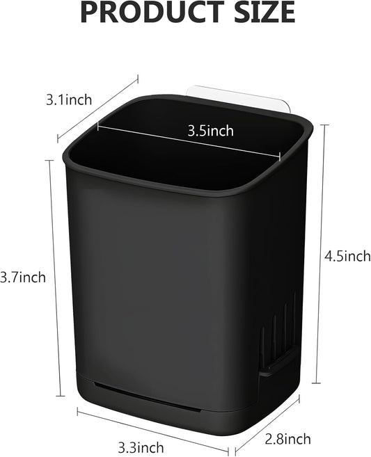 2 Packs Wall Mounted Toothbrush Holders, Self Adhesive Bathroom Toothbrush Wall Holder for Electric Toothbrush, Toothpaste, Razor,Shower Item (Black