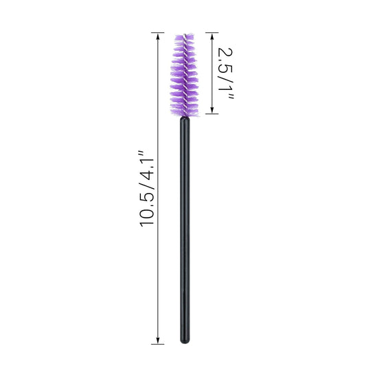 G2PLUS 100PCS Disposable Eyelash Brushes, Adjustable Mascara Wands Makeup Applicator, Lash Spoolies Brushes for Eyelash Extensions and Eyebrows (Purple)