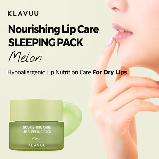 Klavuu Lip Mask Sleeping Pack (0.7oz) – Overnight Deep Hydrating Korean Lip Balm Treatment for Very Dry, Chapped Lips | Lip Lightening & Plumping with Instant Hydration | Gentle Exfoliating (Melon)