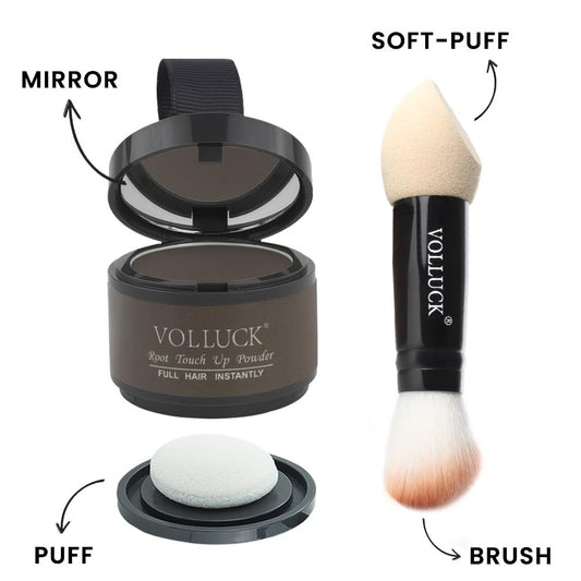 Root Touch Up Hair Powder, Instantly Gray Hair Root Cover Up Hairline Powder, Hair Concealer For Women and Men (A-Medium Brown, 2PC)