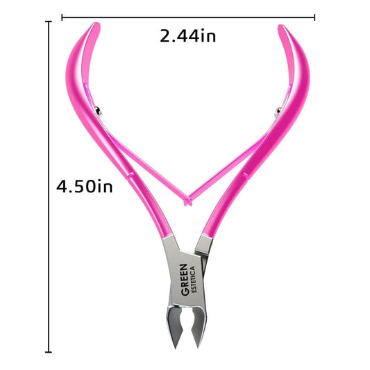 Professional Cuticle Trimmer Nail Cuticle Cutter Stainless Steel Cuticle Nippers with Sharp Blades of Cuticle Remover Clippers Manicure Tools Double Spring - Pedicure Nail Tools (Pink - 4 Pack)