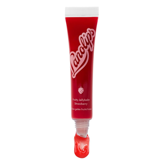 Lanolips Fruity Jellybalm - Tinted Lip Balm to Deepen, Brighten & Enhance - Moisturizing Lanolin Lip Balm & Jelly Lip Gloss - Everyday Lip Makeup - Strawberry (10g / 0.35oz)