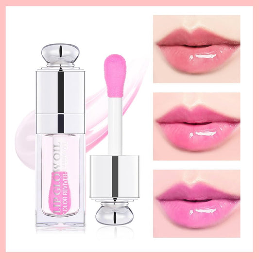 Hydrating Lip Glow Oil-Lip care oil- Lip Oil Tinted for Lip Care and Dry Lips-Prevents Dry Cracked-Non-sticky Big Brush Head-Lip Plumping -Lip Oil gloss tinted-002