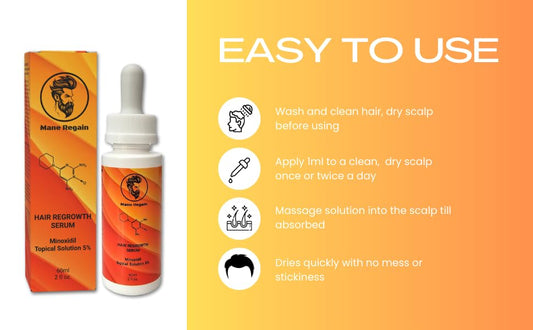 Minoxidil Topical Solution USP 5%, Extra Strength Hair Regrowth Treatment for Men, 1 Month Supply, Unscented, 2 Fl Oz (1 Pack)