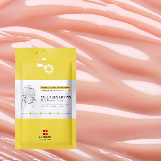 Leaders Insolution Collagen Lifting Skin Renewal Mask | Marine Collagen for Firmness and Elasticity Anti-Wrinkle, Sculpting Facial Sheet | Hydrating Serum for Smooth Skin (10 Sheets)