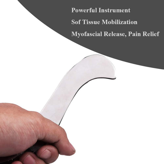 FeelFree Sport Stainless Steel Guasha Scraping Massage Tool-Muscle Scraper Tool for Soft Tissue, Physical Therapy for Back, Legs, Arms, Neck, Shoulder (A)