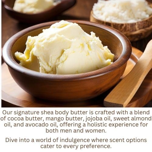 Body Butter Blend: Natural Shea, Cocoa, & Mango w/Jojoba Oil for Radiant Skin and Beard | Moisturizing (8 Oz, Baby Powder)