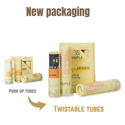 Natural Honey Lip Balm - 100%-grassfed Beef Tallow Chapstick, Organic Raw Honey & Argan Oil - Ultra Moisturizing, Conditioning, No Paraffin, Non Toxic, all Natural - 3 Pack (3x0.15 oz) Untinted