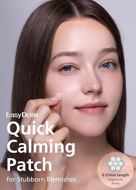 EasyDerm Quick Calming Magnesium Patches – 40 Patches (4 Pack), Hydrocolloid Acne Spot Treatment with Tea Tree & Cica, Bulk Value Pack for Acne-Prone Skin, Ideal for Home Skincare