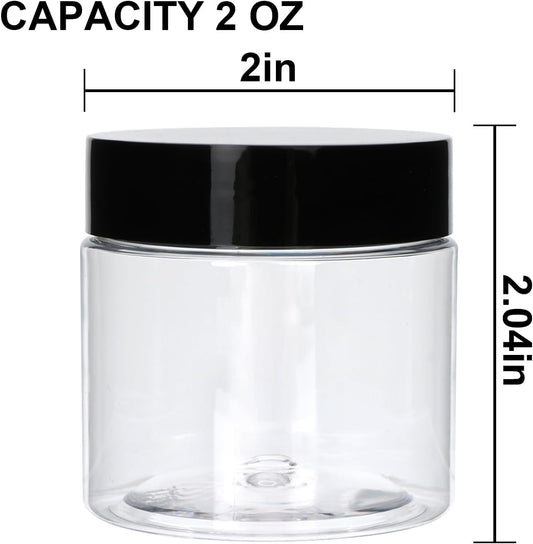20 Pack 2oz Plastic Containers with Lids, Jars with Lids, Great for storing,lip balms, creams, ointments, cosmetics, samples