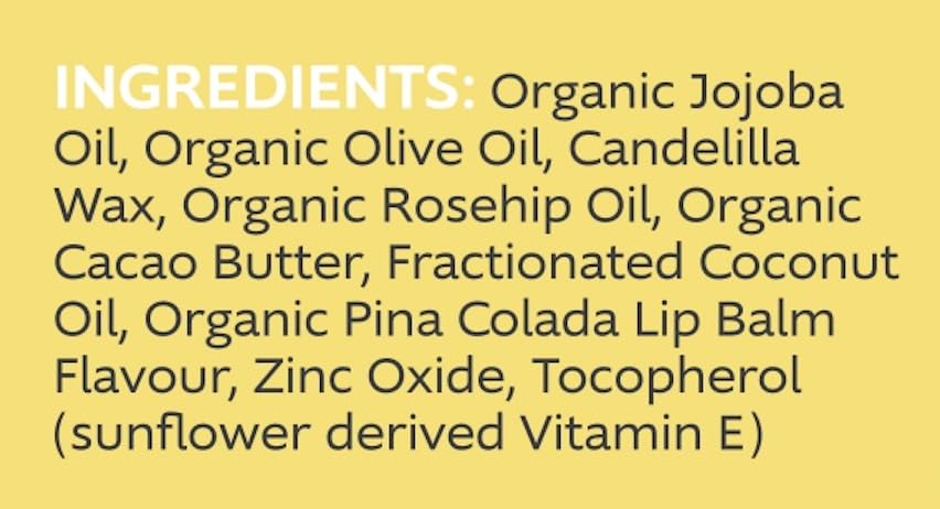 Slo | Natural Lip Balm - All Natural Ingredients, Vegan & Cruelty Free, Hydrating & Soothing, Plastic Free, Paper Packaging | Pina Colada + Zinc, 0.28oz