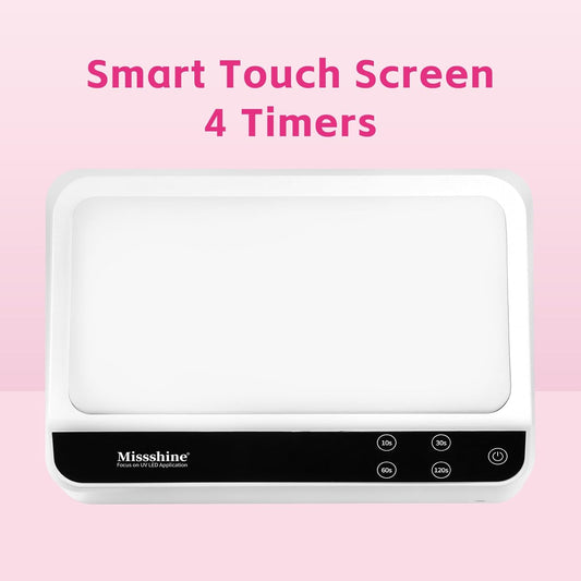 Missshine UV Nail lamp 72w 66 Dual Source Beads, Large Space uv Light for Gel Nails with Tilting Hand Pillow and Smart Touch Screen, Mirror Removable Base Nail lamp with 4 timers and Built-in USB