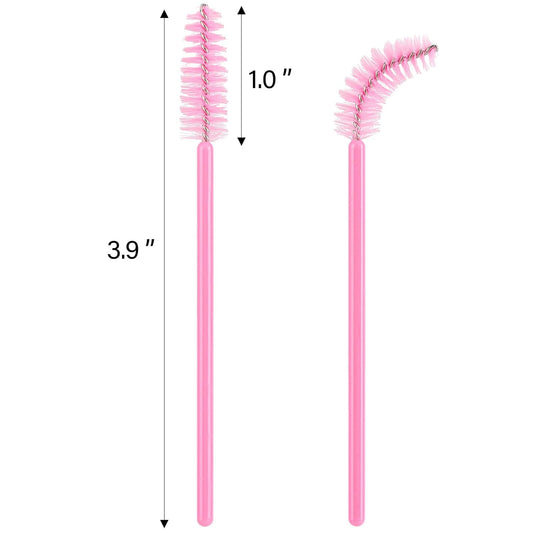 1000 Disposable Mascara Wands Eyelash Brushes Spoolies for Eyebrow Eye Lash Extension Pink