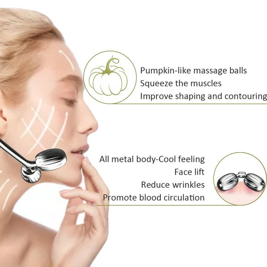 Yeamon Gua Sha Facial Tools and Face Roller Set, Facial Massage Tool for Women’s Skincare Routine,Cooling Stainless Steel Face Sculpting Eyes Roller Guasha for Daily Use or Self-Care Gift for Women