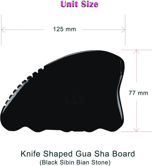 LLY Multifunctional Scraping Massage Tools. Natural Black sibin bian Stone. Beauty & Health Care,Relieve Wrinkles,Muscle and acupoint Massage (Knife Shaped Scraping Massager)