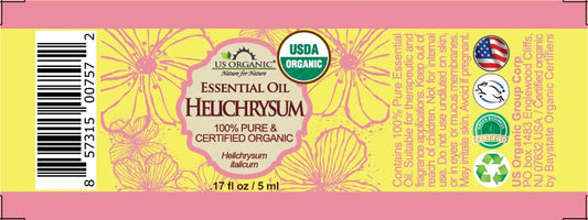 US Organic Helichrysum Essential Oil, USDA Certified Organic, Steam Distilled, Sourced from The Balkan Peninsula, High end Essential Oil (5 ml)