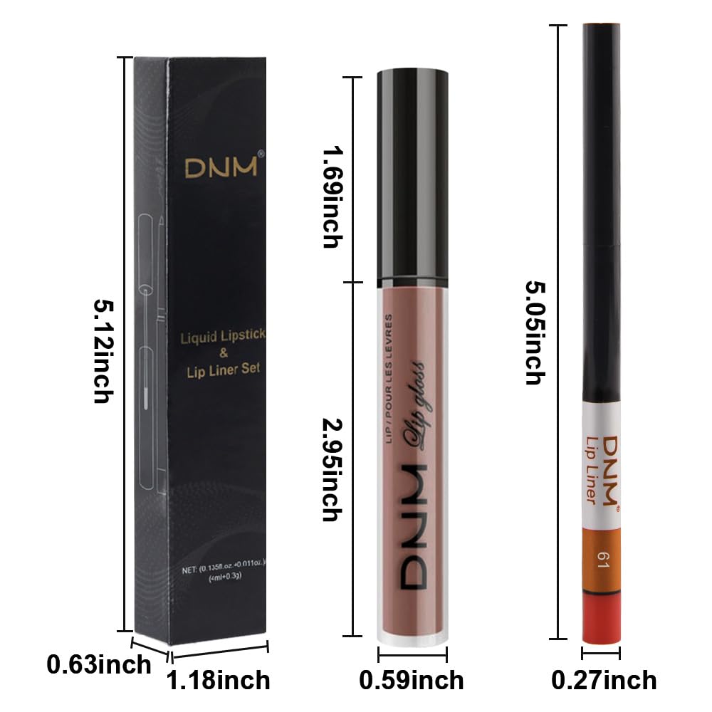 evpct 2Pcs Nuetral Nude Matte Lip Liner and Lipstick Combo Set for Women, Nude Lip Combo Set Liquid Lips Stick Gloss and Lipliner Stain Set Long Lasting Waterproof, Lips Makeup Pack 24 Hours originale