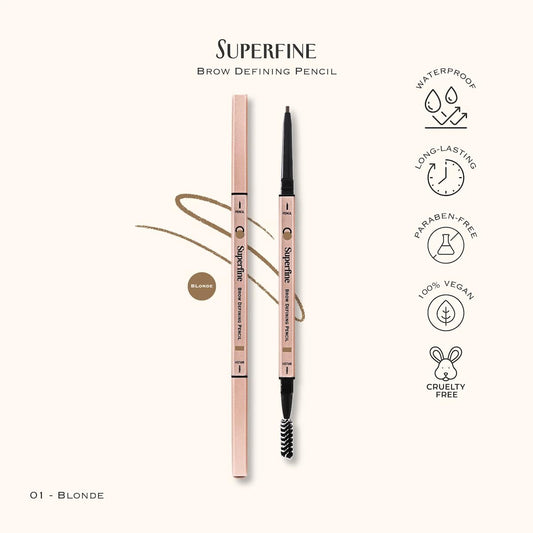 Beauty Superfine Micro Brow Pencil – 1.5mm Ultra-Fine Tip, Waterproof, Vegan Formula, 6 Shades – Long-Lasting Natural Eyebrow Pencil (01 - Blonde, 0.08G/0.002 FL.OZ(pack of 1))