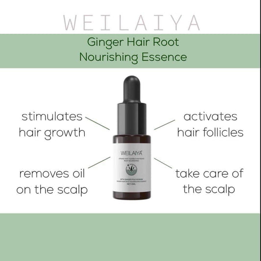 Weilaiya Ginger Hair Root Nourishing Essence Prevent Hair Loss Stimulate Hair Growth Concentration Serum (8 tubes/pack) unisex for both men and women