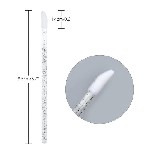 100PCS Glitter Crystal Lip Brush, Disposable Lip Brushes Lip Gloss Applicators Lipstick Gloss Wands Applicator Perfect Makeup Tool Kits (Black)