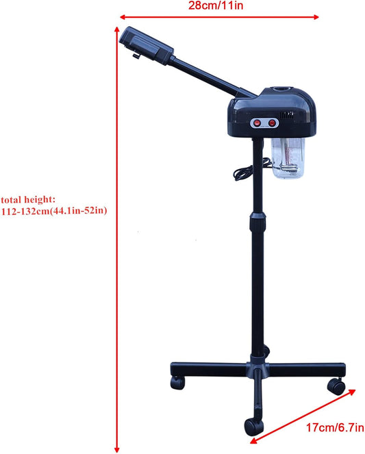 Professional Facial Steamer for Estheticians, Adjustable Height, 0.2 Gal Face Steamer on Wheels for Salon Beauty and Spa Shop