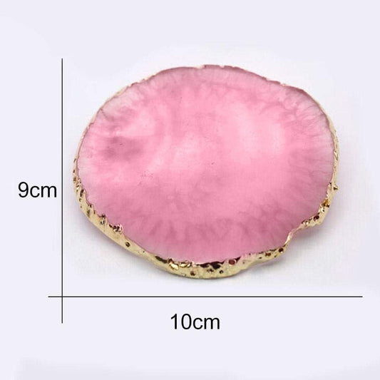 Resin Nail Art Palette, Kalolary Polish Holder Drawing Color Palette, Nail Art Painting Gel Palette Manicure Tool (Pink)