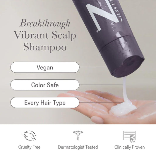 NULASTIN Vibrant Scalp Shampoo - Volumizing Shampoo for Fine Hair & Nourishing Scalp Care - Clinically Tested & Color Safe - Deliver Weightless Shine and Reduce Frizz & Breakage (10 Fl Oz)