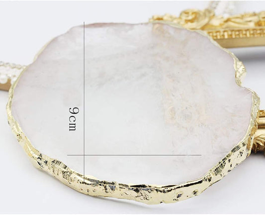 Kalolary Resin Stone Nail Art Palette, Nail Art Cosmetic Mixing Palette Color Mixing Pigment Plate Polish Holder Drawing Color Palette Nail Art Painting Gel Palette Manicure Tool (White)