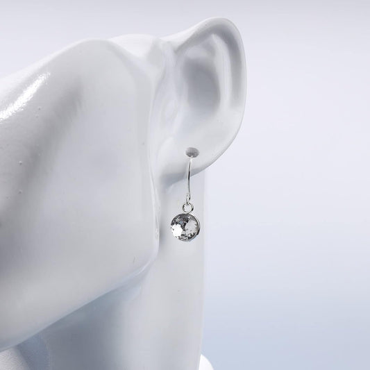 Crystal Dangle Drop Earrings Silver Dangle Crystal Hook Earrings Minimal Crystal Solitaire Earrings Classic Rhinestone Bridal Earrings Jewelry for Women and Girls
