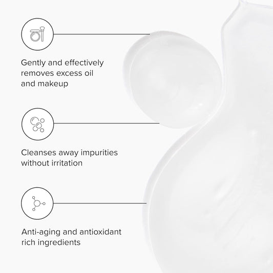DRMTLGY Essential Facial Cleanser - Gentle Face Cleanser and Face Wash for Women and Men with Anti-Aging Peptides & Hyaluronic Acid. 6.9 fl oz