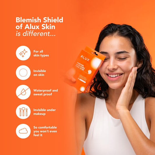 ALUX Skin Pimple Patches for Face, 30 Unit, Hydrocolloid Skin Care Acne Patches, Safe for Sensitive Skin, Use Under Makeup, Absorbing Spot Cover Stickers for Zits, Blemishes, Pimples, Breakouts