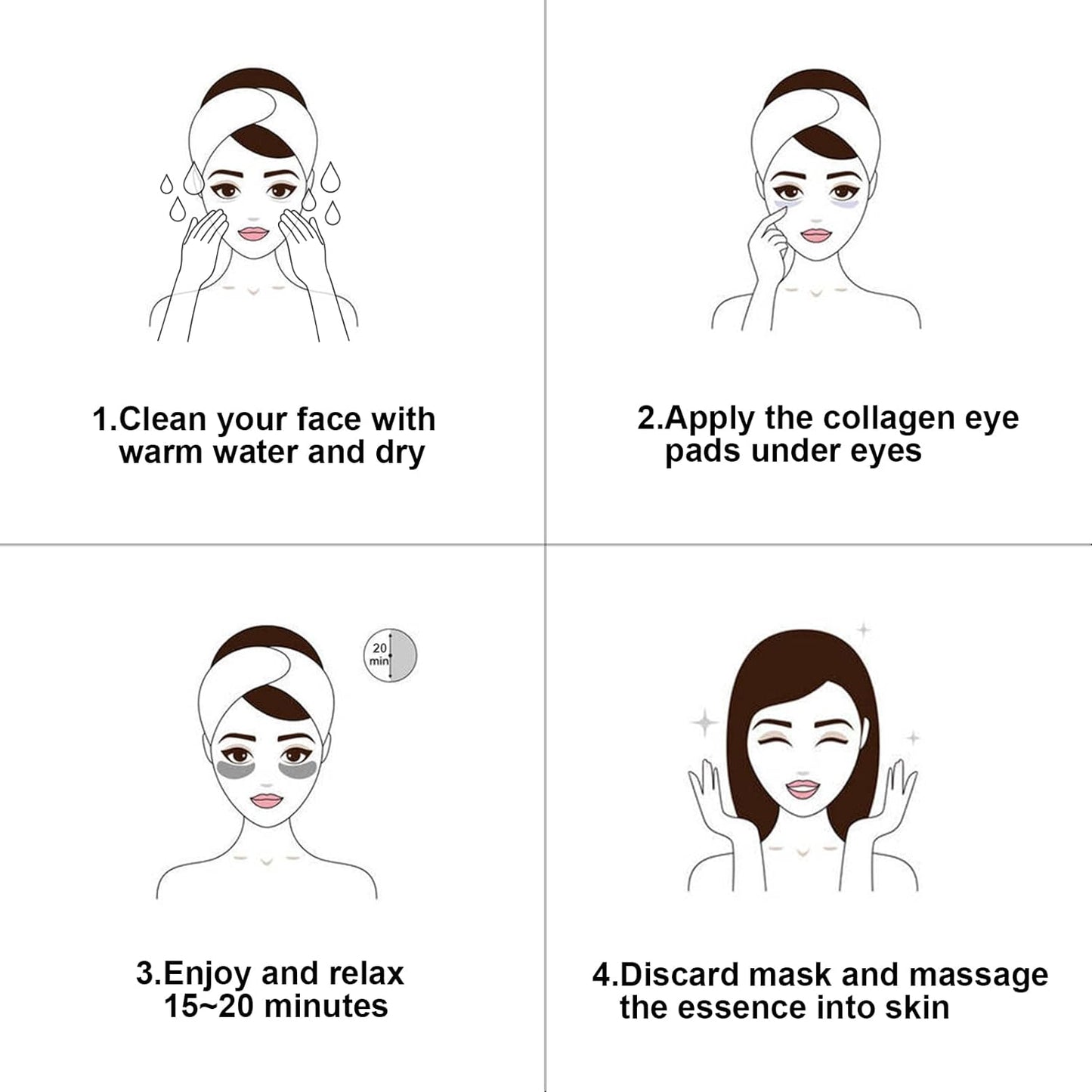24K Collagen Under Eye Mask, 30 Pairs Crystal Gold Under Eye Patches For Puffy Eyes and Dark Circles – Look Less Tired and Reduce Wrinkles and Fine Lines (Gold)