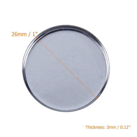 Pack of 30 Empty Round Metal Pans 26mm Eyeshadow Palette Pans Replacement for Magnets Makeup Palettes (3mm Height) Silver