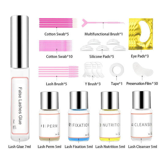 Professional Lash Lift Kit, Eyelash Perm Kit & EyeLash Extension Kit, Easy for Beginner DIY, Includes Lash Perm and Accessories, Suitable for Salon & Home Use