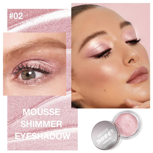 Cream Glitter Pale Pink Shimmer Metallic Eyeshadow Palette Makeup, Natural Single Mini Instant Holographic Eyeshadow For Women, Sombras Crema Para Ojos, Talc, Paraben & Cruelty Free