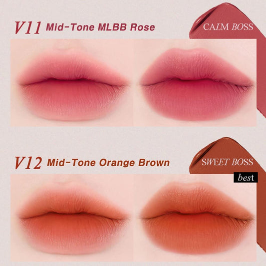BBIA Last Velvet Tint - Soft & Creamy Matte Finish Lip Stain, Blur Effect with Velvety Texture, Long-Lasting, High Pigment, Lightweight, Non-Drying, Vegan, Korean Lip Makeup (V14 CHILL BOSS)