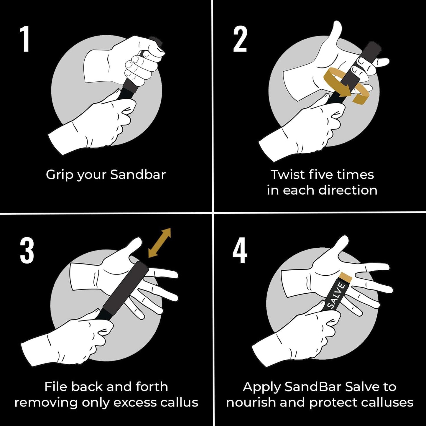 SandBar Callus Remover Tool, File for Hands, Durable Aluminum Tool Callus Shaver, Palm and Heel Dead Skin Removal, Includes Nourishing Salve, Ideal for Athletes, Climbers, Gym Enthusiasts - Aluminum
