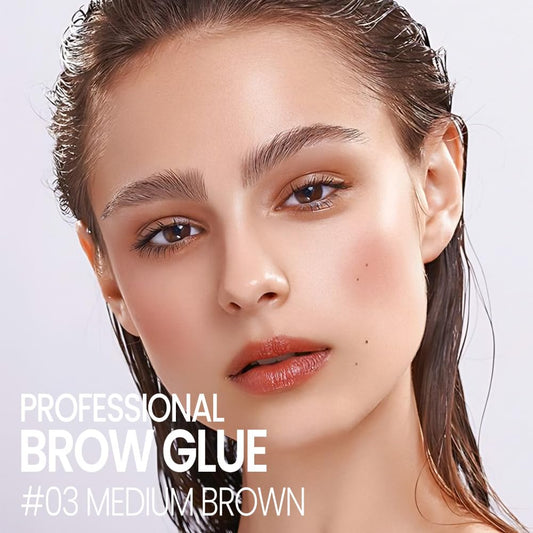 Kaely PROFESSIONAL MAKEUP Brow Glue, Tinted Eyebrow Gel, Eyebrow Mascara Waterproof, gel para cejas a prueba de agua, Eye Brow Fast Sculpt, Vegan & Cruelty-Free, 1Pcs-03 Medium Brown