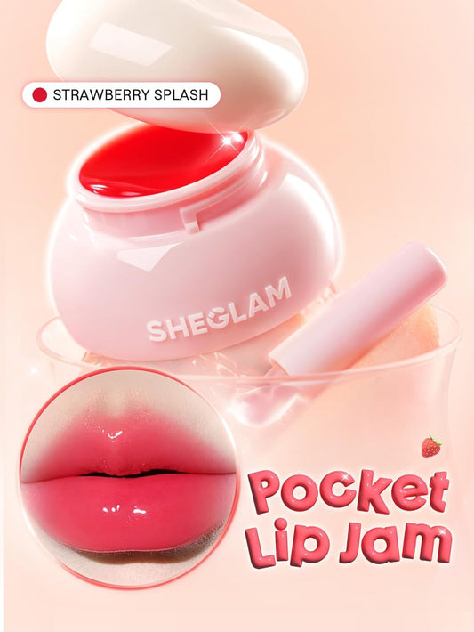 SHEGLAM Hydra Jelly Pocket Lip Jam Hydrating Nourishing Lip Gloss Moisturizing Lip Makeup-Strawberry Splash