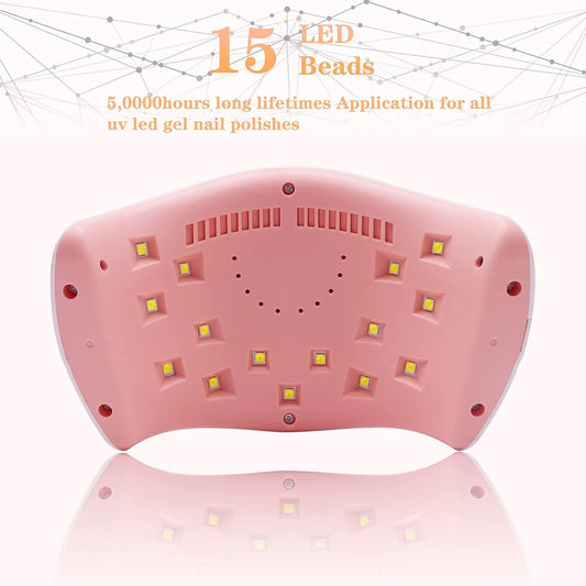 UV LED Nail Lamp, LKE Nail Dryer 72W Gel Nail Polish Curing Lamp UV Nail Lamp LED Nail Lamp for Gel Nail Polish Kit Nail Light Nail Art Accessories White