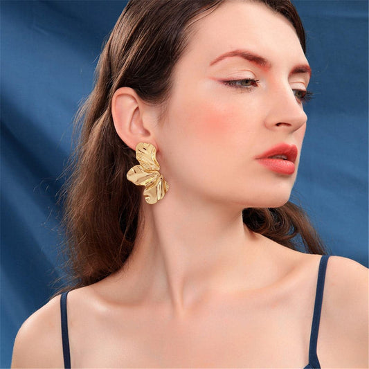 CLASSYZINT Gold/White/Red/Black Flower Stud Earrings For Women