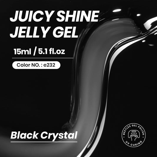 Beetles Black Jelly Gel Nail Polish - 15ML Sheer Black Gel Polish Neutral Jelly Translucent Effect Soak Off UV French Nail Art DIY Home Manicure Gift for Women