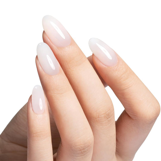 MAYCHAO Clear Milky White Builder Gel for Nails, 15ml Nail Strengthener in a Bottle, Nail Extension Hard Gel, Soak Off Long Lasting UV Light Cure