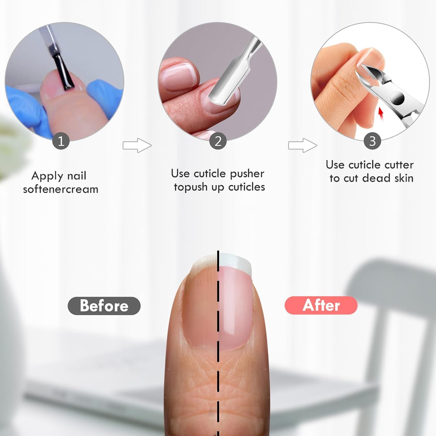 Cuticle Trimmer Cuticle Nippers, Durable Cuticle Cutter, Salon Toe Nail Cuticle Clippers, Stainless Steel Cuticle Remover Cuticle Scissor, Pedicure Manicure Tools for Fingernails and Toenails