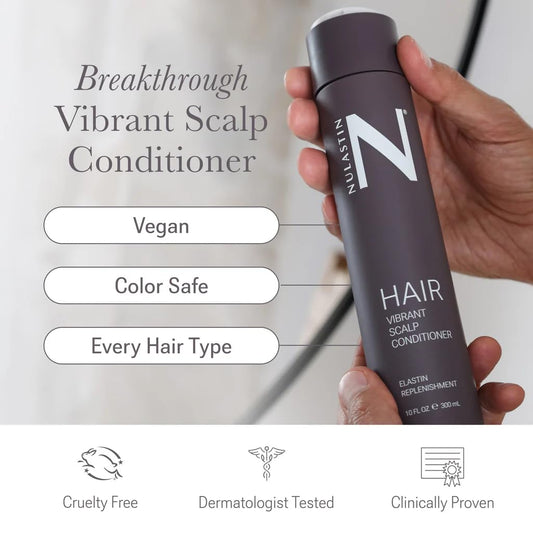 NULASTIN Vibrant Scalp Conditioner - Volumizing Hair Conditioner for Women & Men - Reduce Frizz & Breakage - Enhance Shine - Clinically Tested & Color-Safe - Silicone-Free & Vegan (10 Fl Oz)